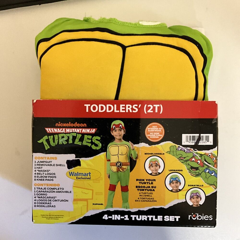 Halloween Costume TMNT Turtles 4 In 1 Turtle Set Toddler 2T